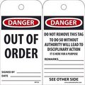 Nmc TAGS, DANGER OUT OF ORDER TAG,  RPT25ST